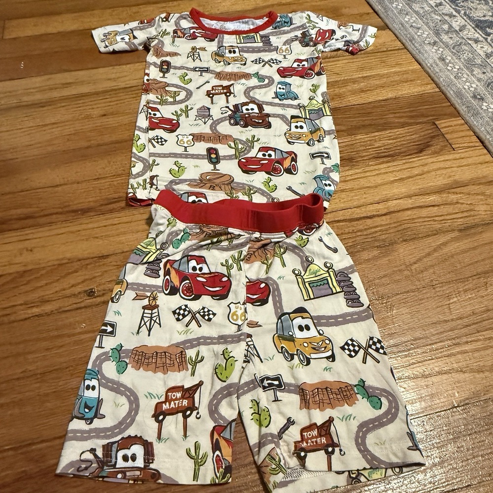 Little Sleepies Disney Pixar Cars Radiator Springs Pjs Short 5/6 Rare